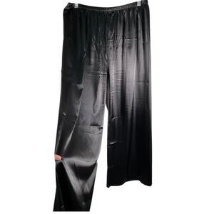 Wantschun Black Silky Pants Size XL 100% Polyester Lounge Bottoms Pajama Bottoms